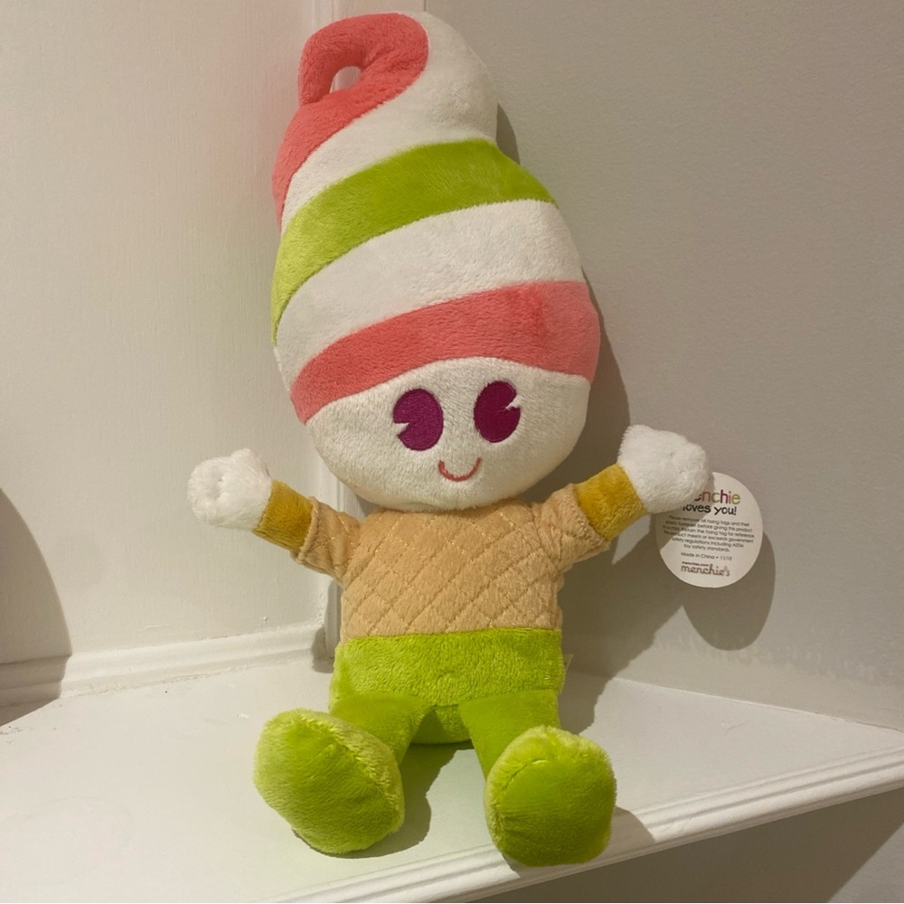 Menchie Ice Cream Cone Mascot 15” Menchie's Frozen Yogurt Plush Doll